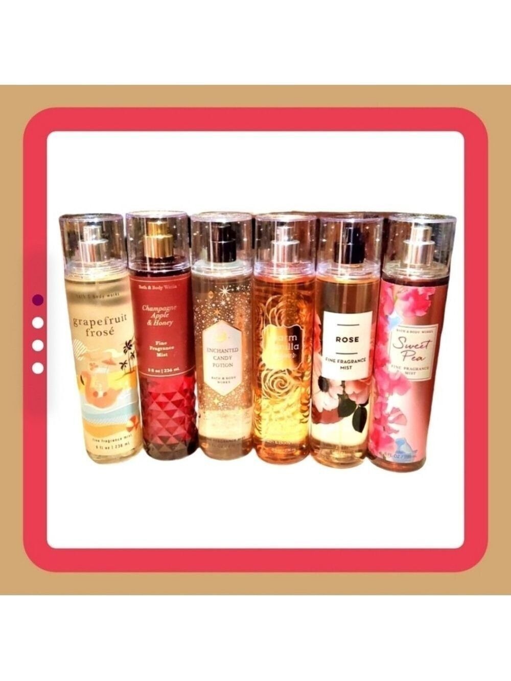 6 BODY FRAGRANCE SPRAYS BY BATH AND BODY WORKS - Picture 1 of 4